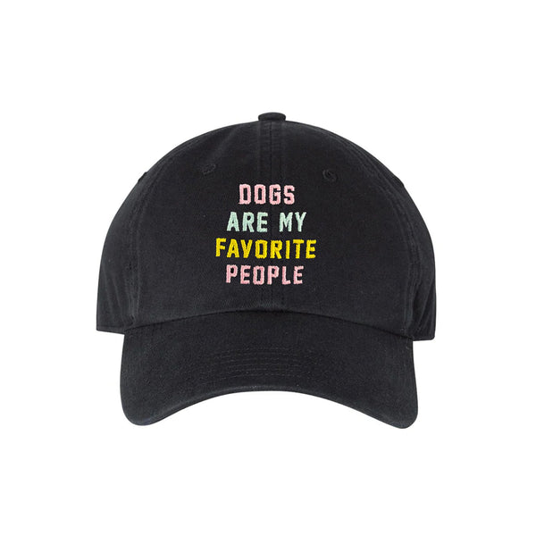 Dogs Are My Favorite People Cap Black-Four Muddy Paws