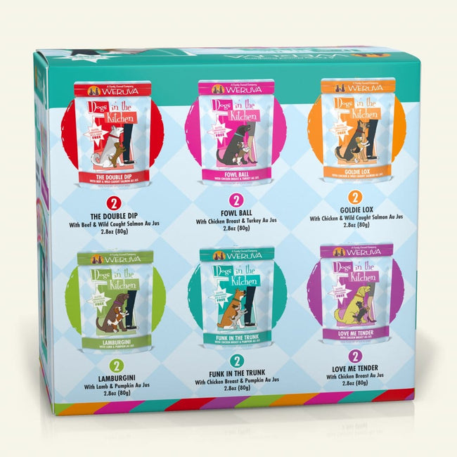 Dogs in the Kitchen Variety Pooch Pouch Party 2.8oz 12pk-Four Muddy Paws