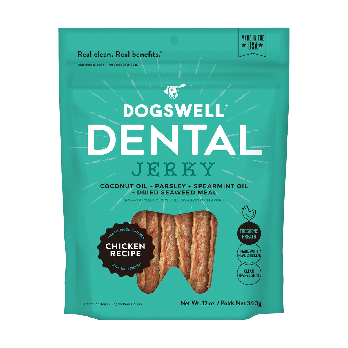 Dogswell Dog Dental Jerky Grain Free Chicken Treat 12oz-Four Muddy Paws