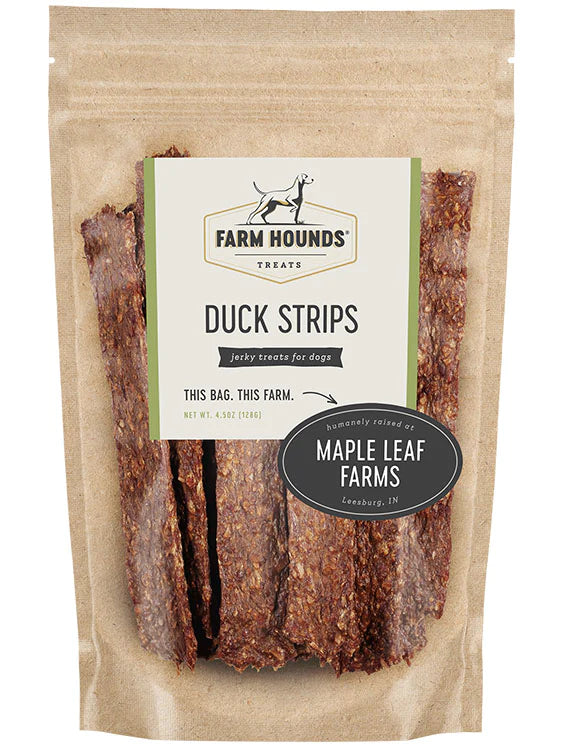 Duck Strips Dog Treat 4.5oz-Four Muddy Paws
