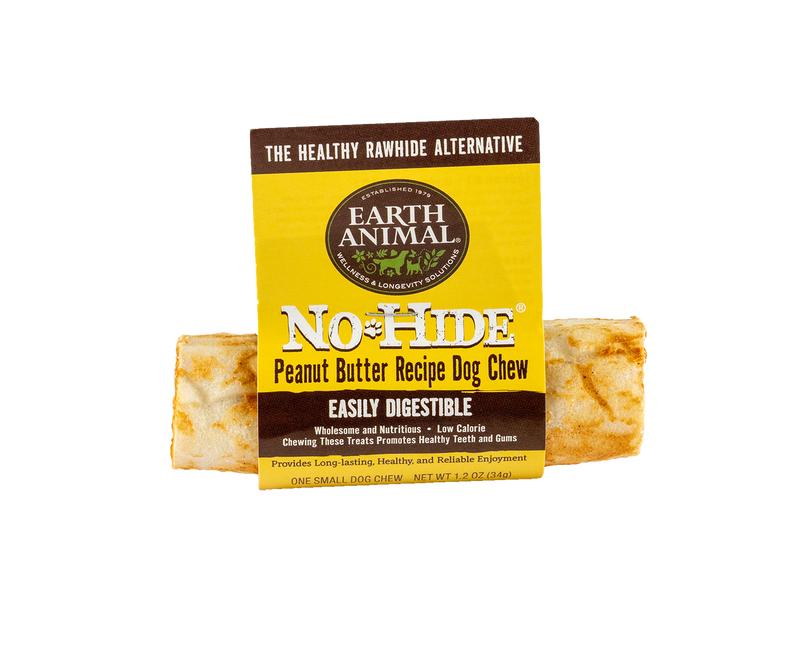 EARTH ANIMAL NO HIDE CHEWS PEANUT BUTTER 4"-Four Muddy Paws