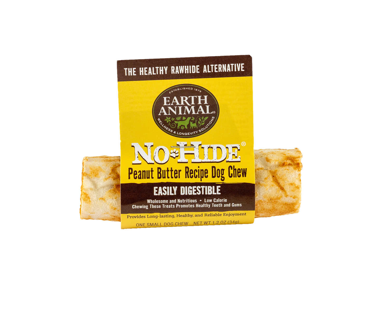 EARTH ANIMAL NO HIDE CHEWS PEANUT BUTTER 4"-Four Muddy Paws