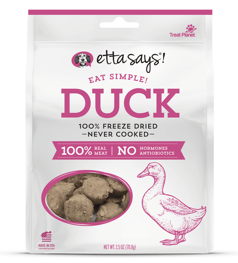 Etta Says Eat Simple! 100% Freeze Dried Duck 2.5oz-Four Muddy Paws