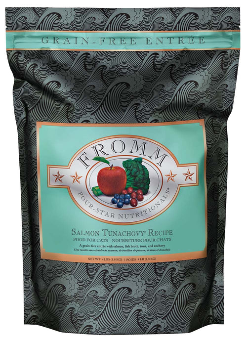 FROMM SALMON TUNACHOVY GF CAT FOOD 4lb-Four Muddy Paws