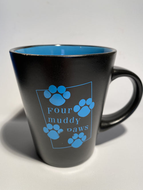 Four Muddy Paws Ceramic Mug Black/Blue-Four Muddy Paws