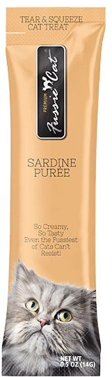 Fussie Cat Grain Freen Puree Sardine Treat 4 ct-Four Muddy Paws