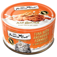 Fussie Cat Premium Tuna Anchovies in Goat Milk 2.47oz-Four Muddy Paws