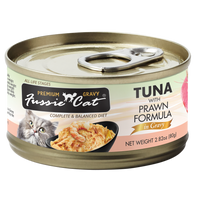 Fussie Cat Premium Tuna Prawn in Gravy 2.82oz-Four Muddy Paws