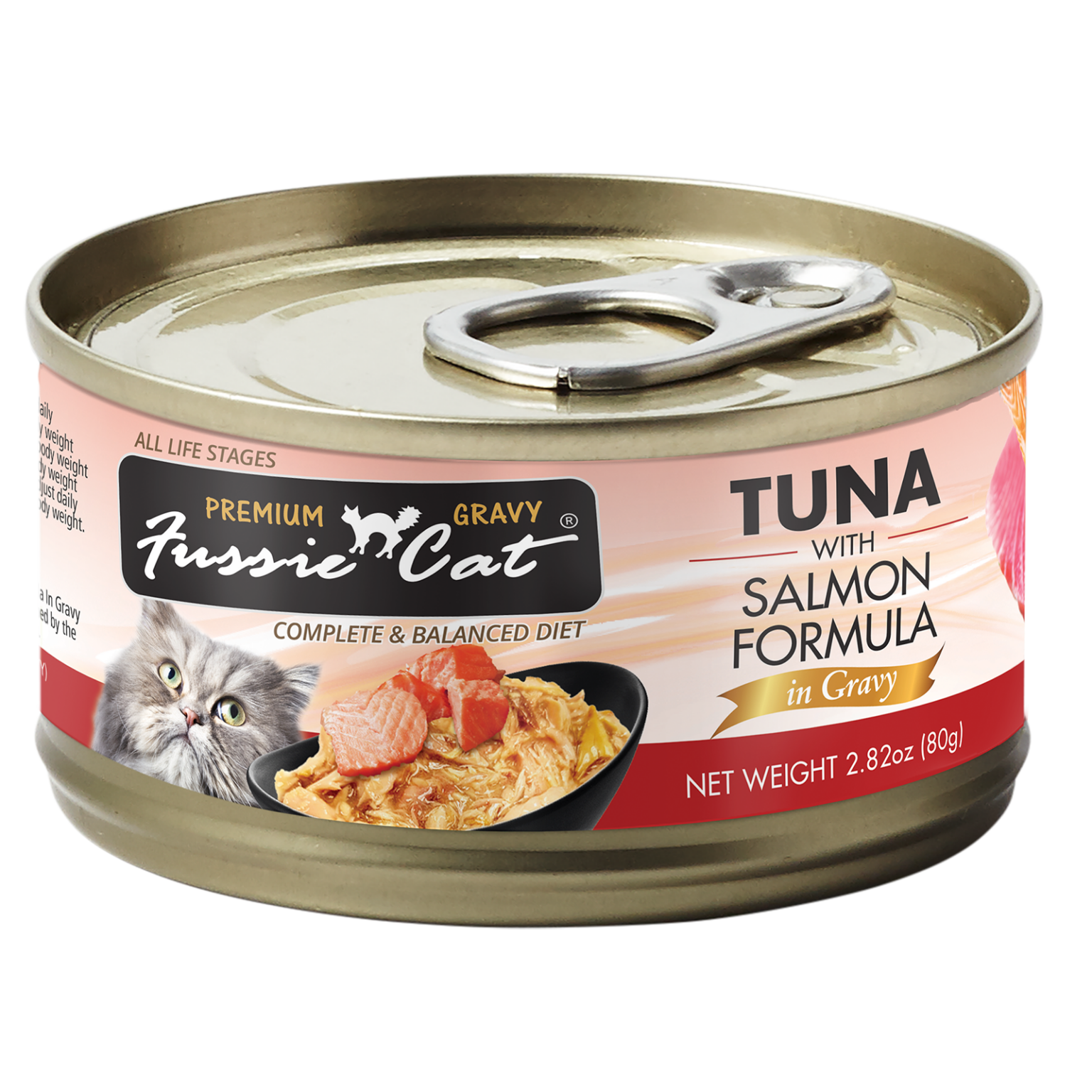 Fussie Cat Premium Tuna Salmon in Gravy 2.82oz-Four Muddy Paws