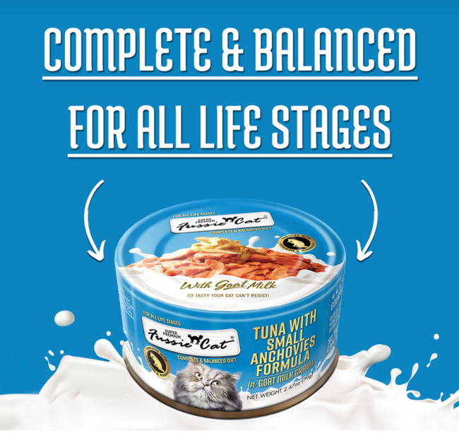 Fussie Cat Premium Tuna Small Anchovies in Goat Milk 2.47oz-Four Muddy Paws