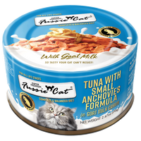 Fussie Cat Premium Tuna Small Anchovies in Goat Milk 2.47oz-Four Muddy Paws