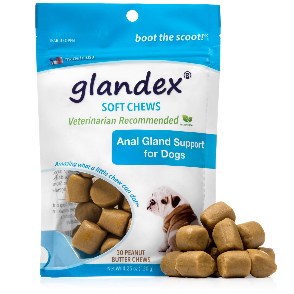 GLANDEX CHEWS PEANUT BUTTER 30 COUNT-Four Muddy Paws