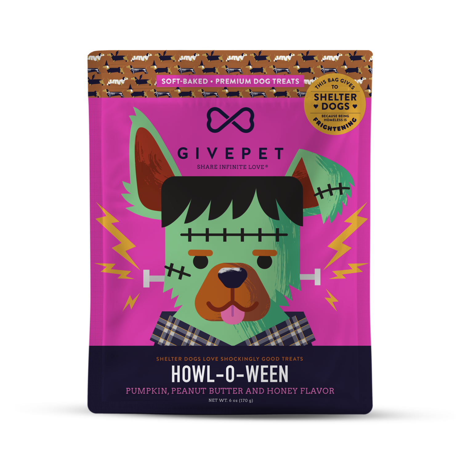 Give Pet Howl-O-Ween Soft Dog Treat 6oz-Four Muddy Paws