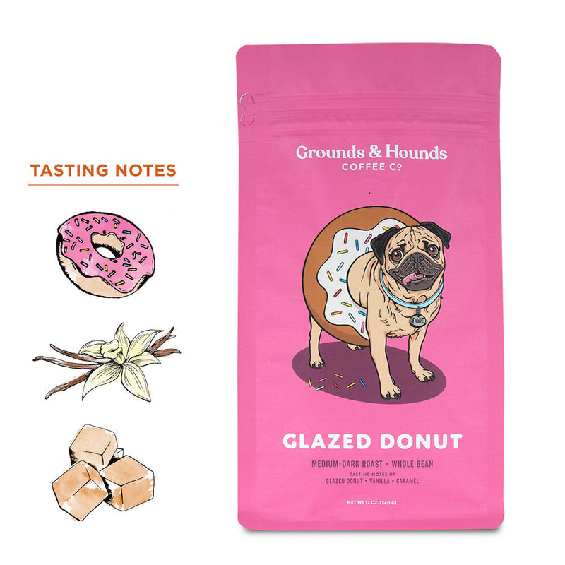 Glazed Donut Blend Ground Coffee 12oz-Four Muddy Paws