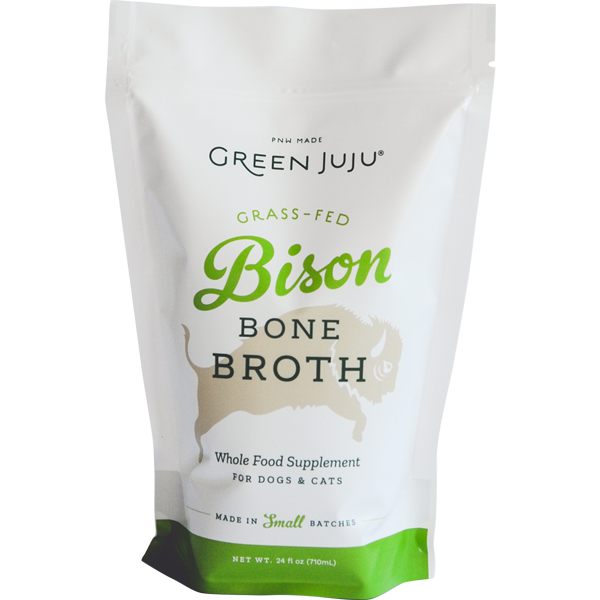 Green JuJu Dog Frozen Bison Bone Broth 20oz-Four Muddy Paws