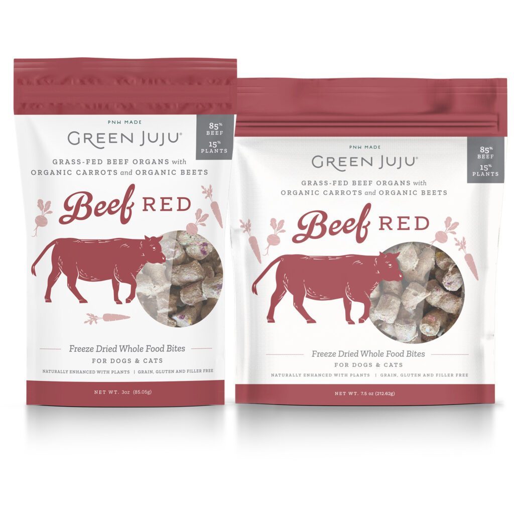 Green Juju Dog Freeze Dried Beef Red Bites 7.5oz-Four Muddy Paws