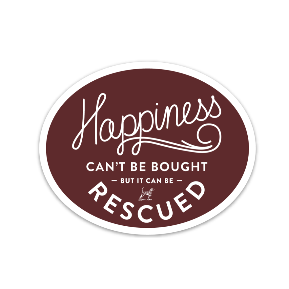 Happiness Oval Sticker-Four Muddy Paws