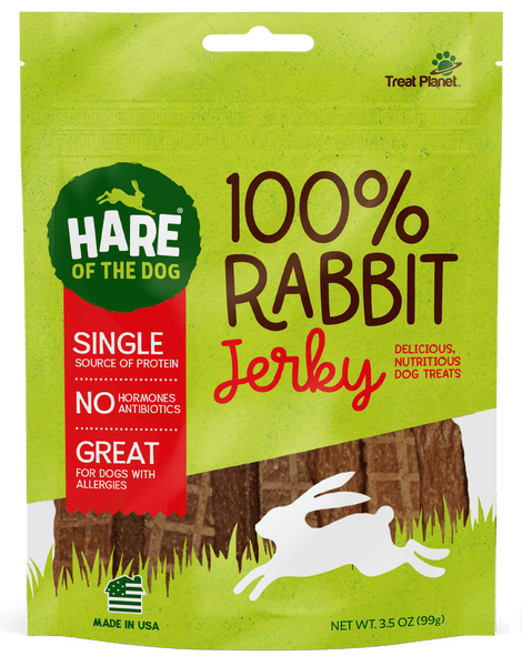 Hare of the Dog 100% Rabbit Jerky Treat 3.5oz-Four Muddy Paws