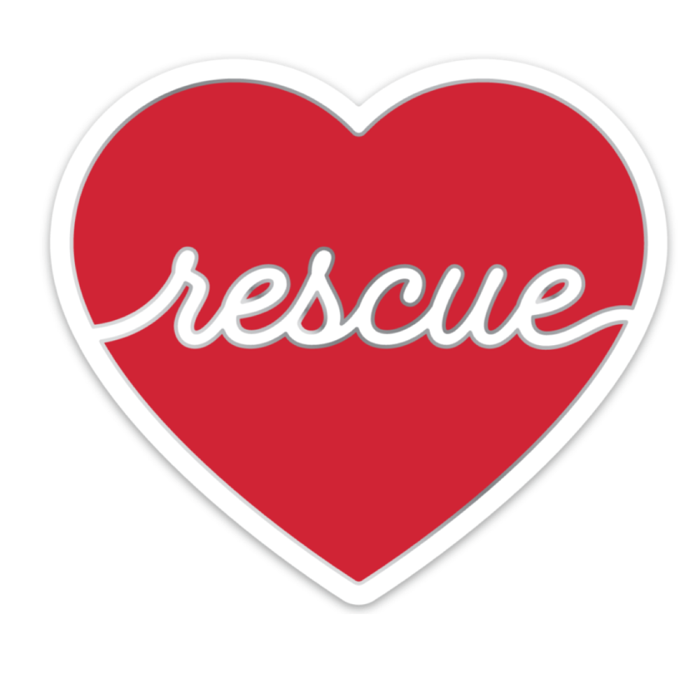Heart for Rescues Sticker-Four Muddy Paws