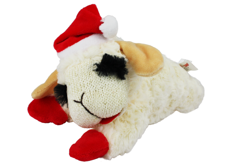 Holiday Lambchop With Santa Hat 6"-Four Muddy Paws