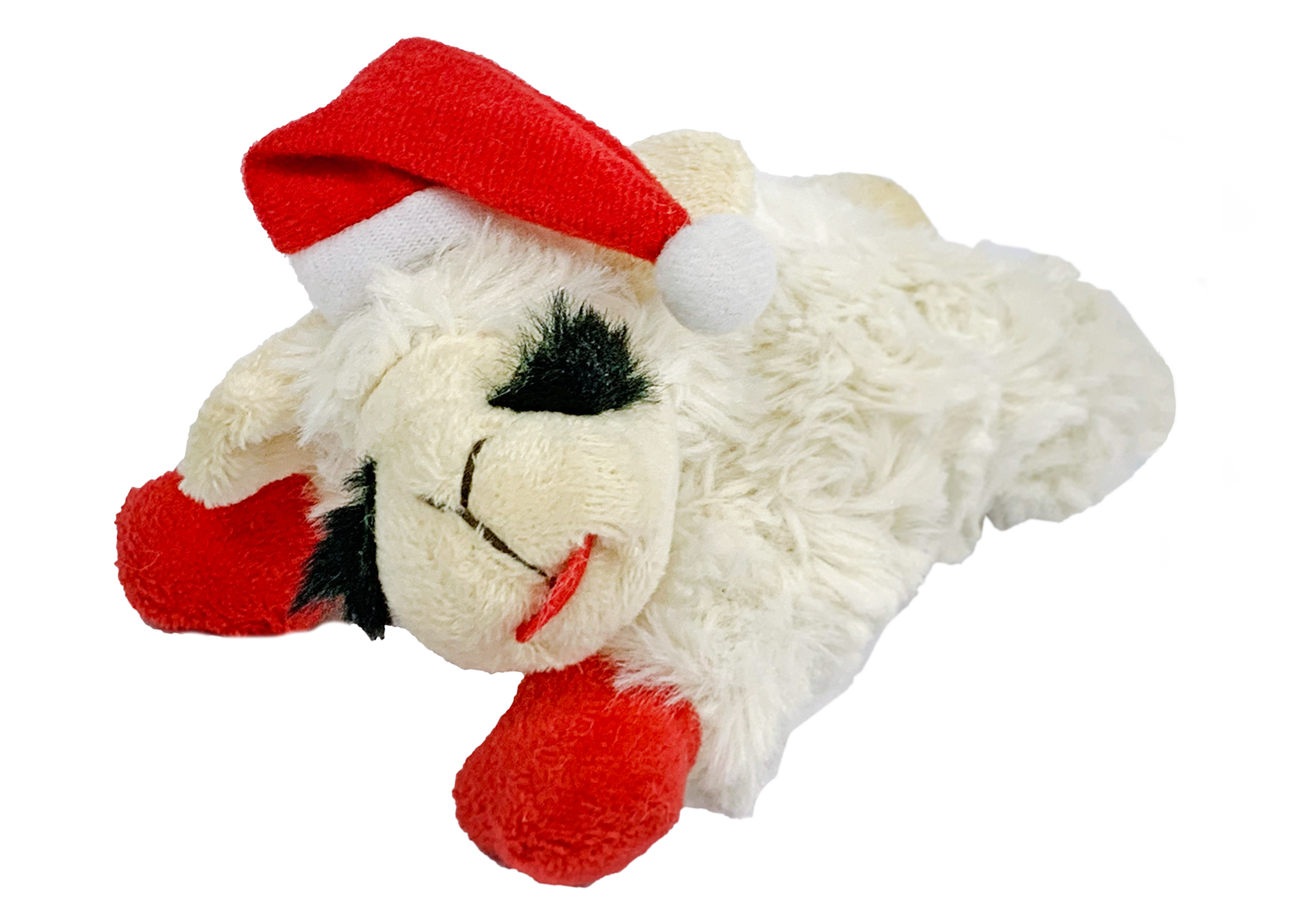 Holiday Lambchop With Santa Hat 6"-Four Muddy Paws