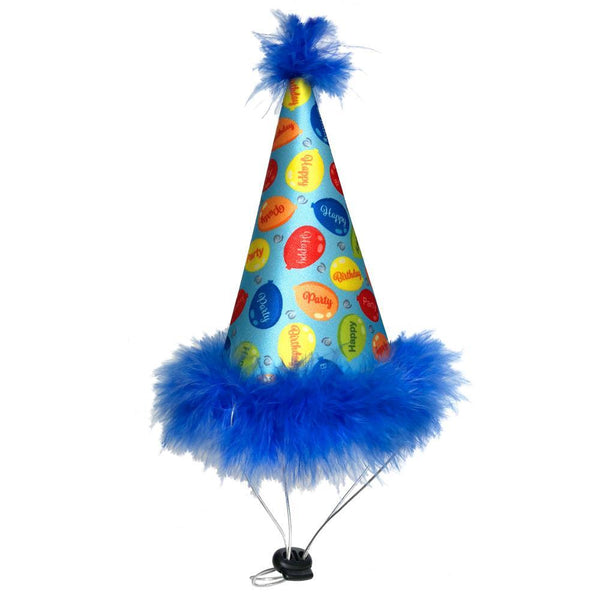 Huxley and Kent Party Hat Party Time Blue Small-Four Muddy Paws