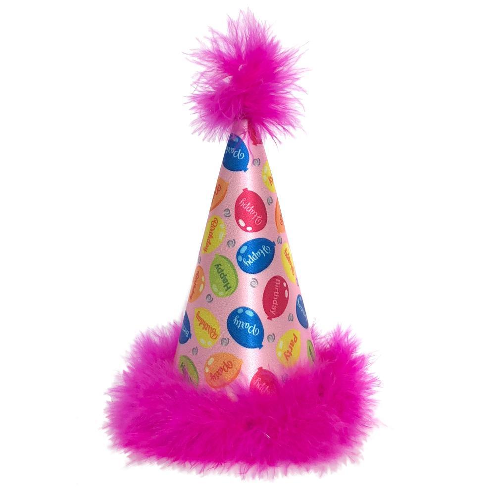 Huxley and Kent Party Hat Party Time Pink Small-Four Muddy Paws