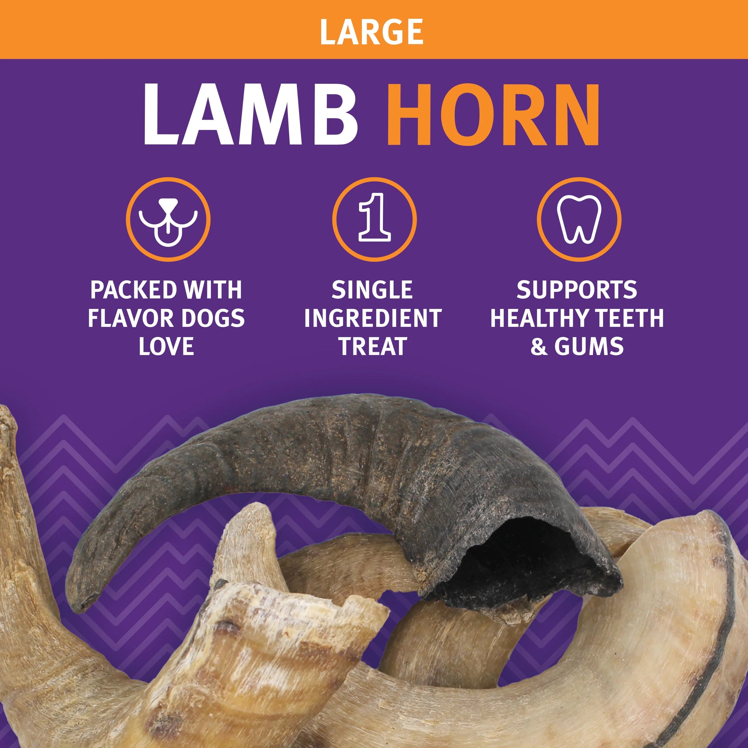 Icelandic Dog Lamb Horn Chew Large-Four Muddy Paws