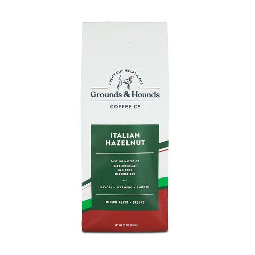 Italian Hazelnut Ground Coffee 12oz-Four Muddy Paws