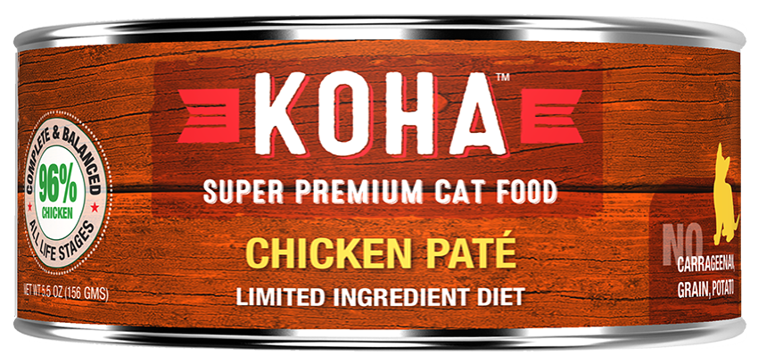 KOHA CAT GRAIN FREE LIMITED INGREDIENT 95% CHICKEN PATE 5.5oz-Four Muddy Paws