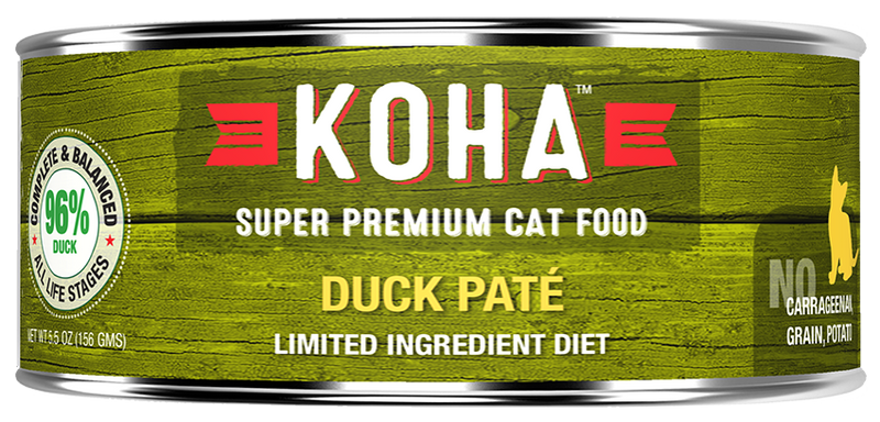KOHA CAT GRAIN FREE LIMITED INGREDIENT 96% DUCK PATE 5.5oz-Four Muddy Paws