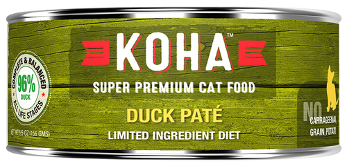 KOHA CAT GRAIN FREE LIMITED INGREDIENT 96% DUCK PATE 5.5oz-Four Muddy Paws