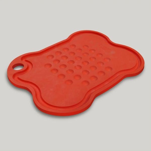 LARGE BONE RED FEEDING PLATTER LARGE RED-Four Muddy Paws