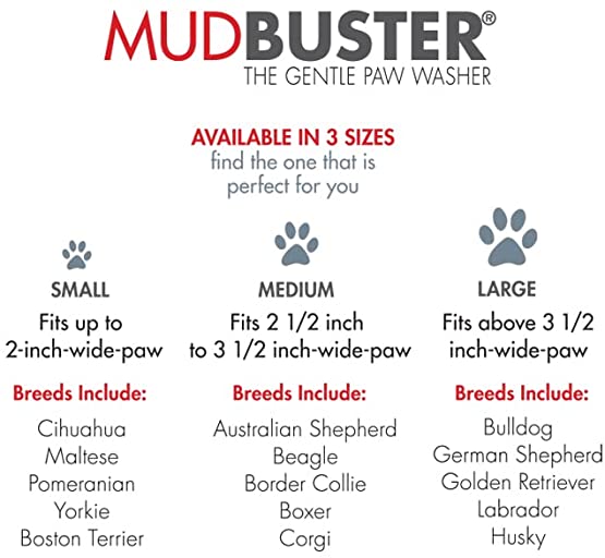 Lidded MudBuster Grey Large-Four Muddy Paws