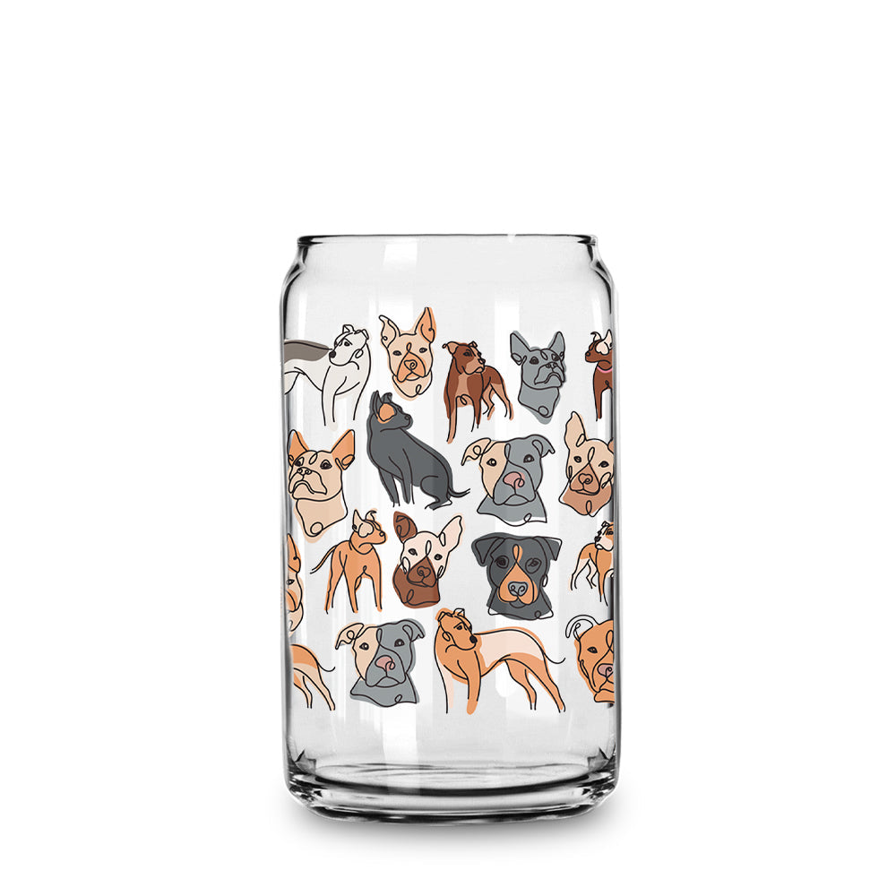 Lovable Cold Brew Glass 16oz-Four Muddy Paws