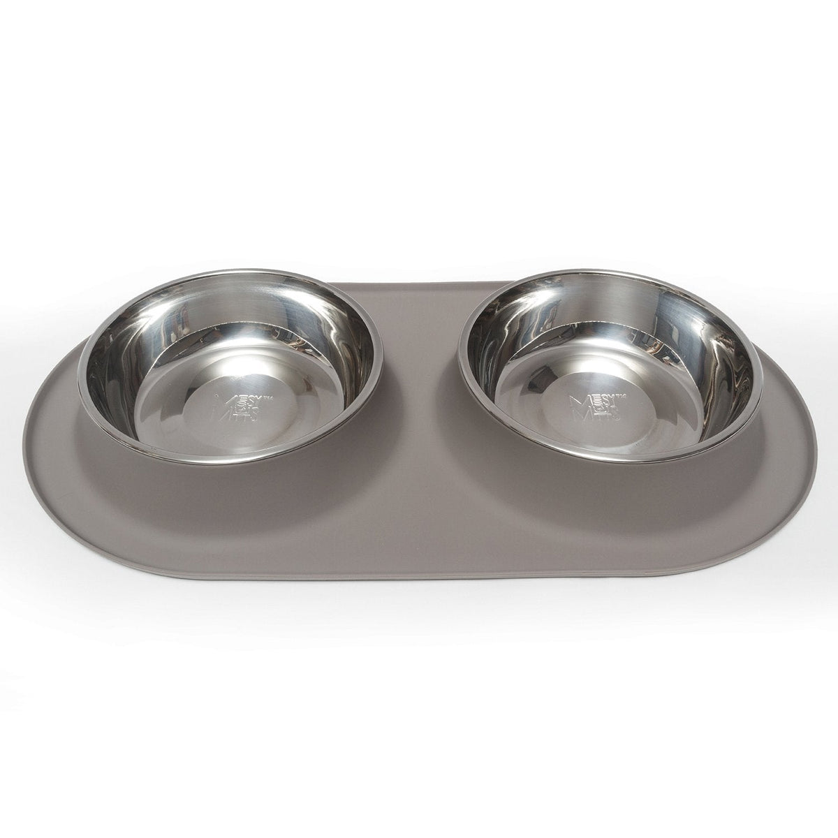 MESSY MUTTS DOUBLE FEEDER 1.5 CUP GREY-Four Muddy Paws