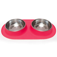 MESSY MUTTS DOUBLE FEEDER 1.5 CUP Red-Four Muddy Paws