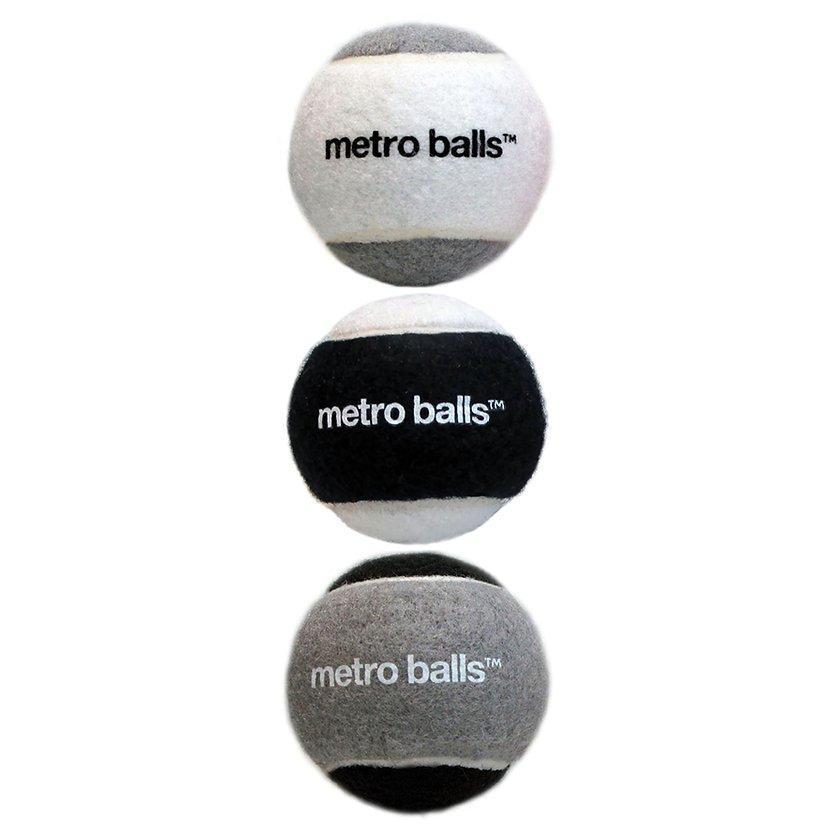 MINI METRO BALLS BLACK 3 PACK-Four Muddy Paws