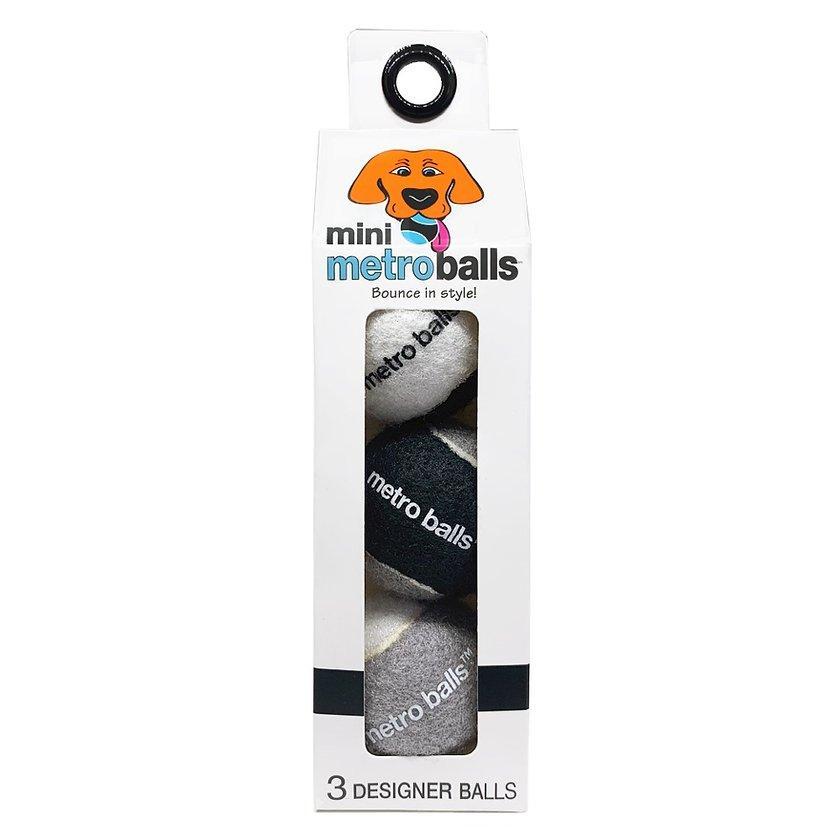 MINI METRO BALLS BLACK 3 PACK-Four Muddy Paws