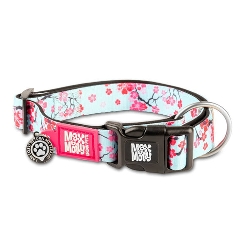 Max and Molly Dog Collar and Leash Cherry Bloom-Four Muddy Paws