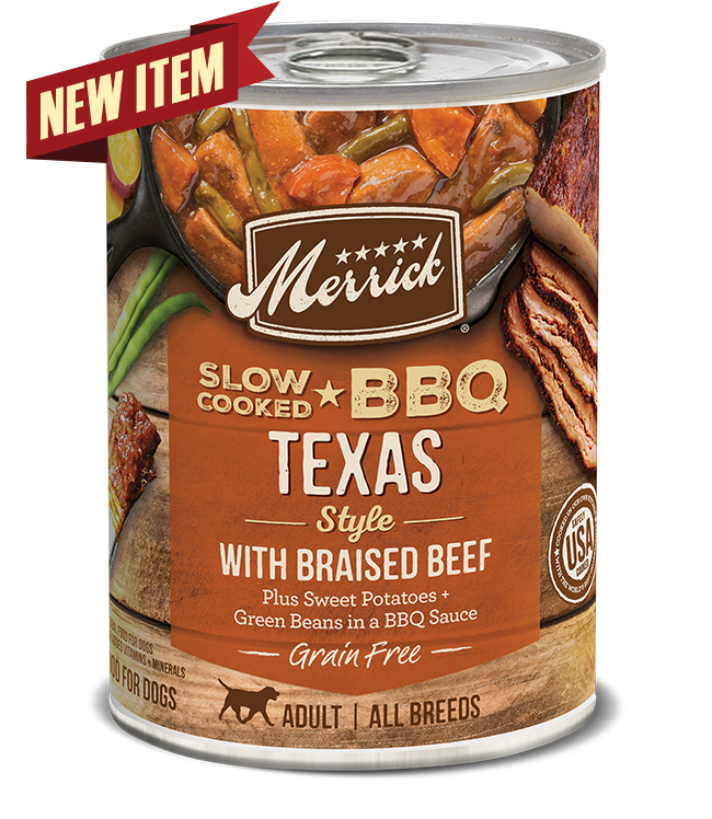 Merrick Slow Cooked BBQ Texas Style Beef Dog 12.7OZ-Four Muddy Paws