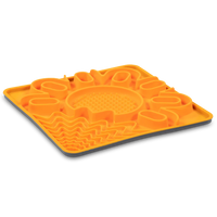Messy Mutts Framed Interactive Multi Surface Mat 9.5x9.5 Orange-Four Muddy Paws