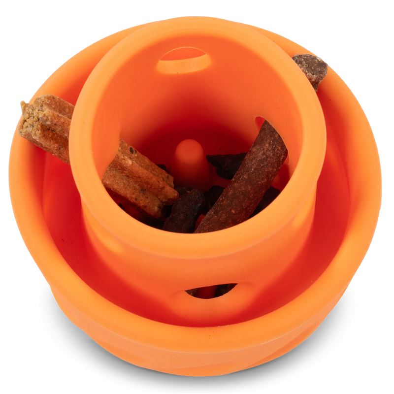 Messy Mutts Puzzle N Play Mushroom Toy 1.4 cup Orange-Four Muddy Paws