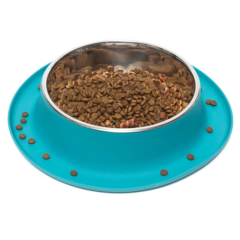 Messy Mutts Silicone Feeder 1.5 Cup Blue-Four Muddy Paws