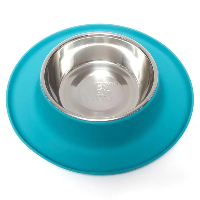 Messy Mutts Silicone Feeder 1.5 Cup Blue-Four Muddy Paws