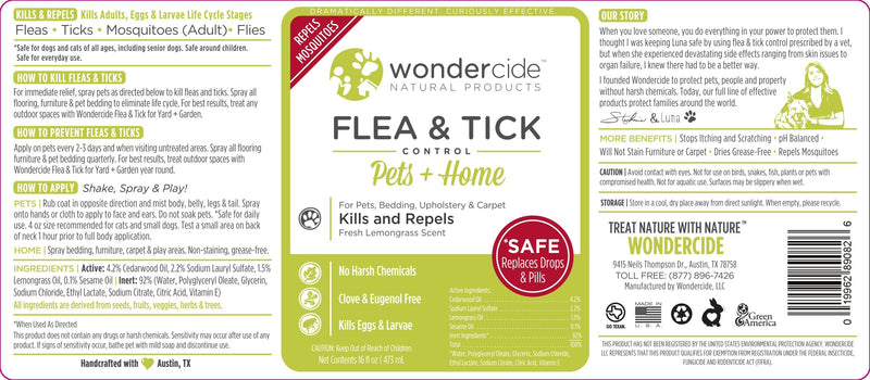 NATURAL FLEA & TICK CONTROL LEMONGRASS 16 OZ LEMONGRASS-Four Muddy Paws