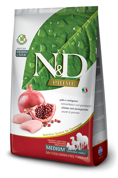 N&D PRIME GRAIN FREE ADULT DOG DRY CHICKEN AND POMEGRANATE 5.5lb-Four Muddy Paws