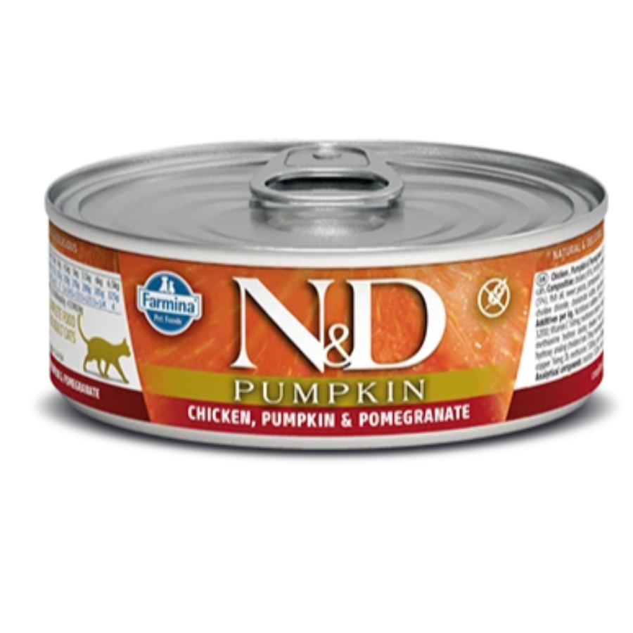 N&D PUMPKIN CAT CANNED FOOD CHICKEN, PUMPKIN, POMEGRANATE 2.8OZ-Four Muddy Paws