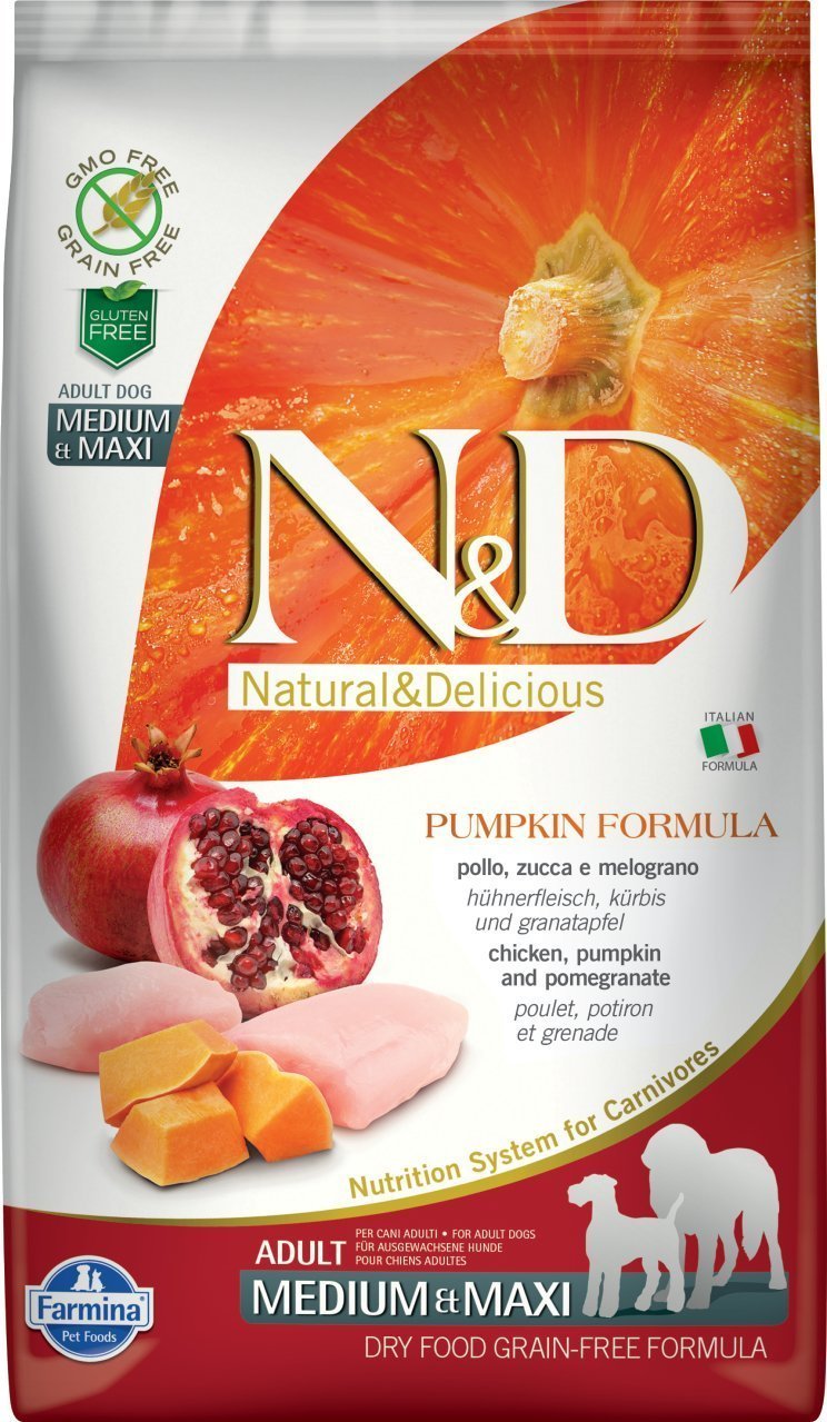 N&D PUMPKIN GRAIN FREE ADULT DOG DRY CHICKEN AND POMEGRANATE 26.4lb-Four Muddy Paws