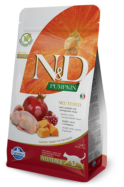 N&D Pumkin Cat Neutered Quail 3.3lb-Four Muddy Paws